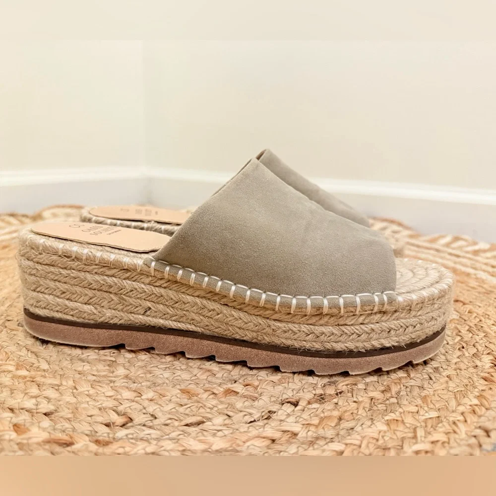🌾 Oasis Society of California Platform Espadrille Slide in Stone
